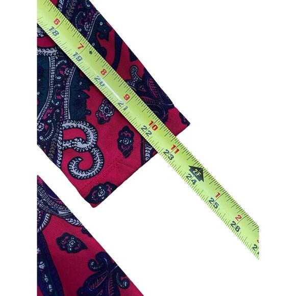 NEW Lauren Ralph Lauren Womens 4 Red Paisley Ruched Knee Length Stretch Lined - Picture 6 of 11